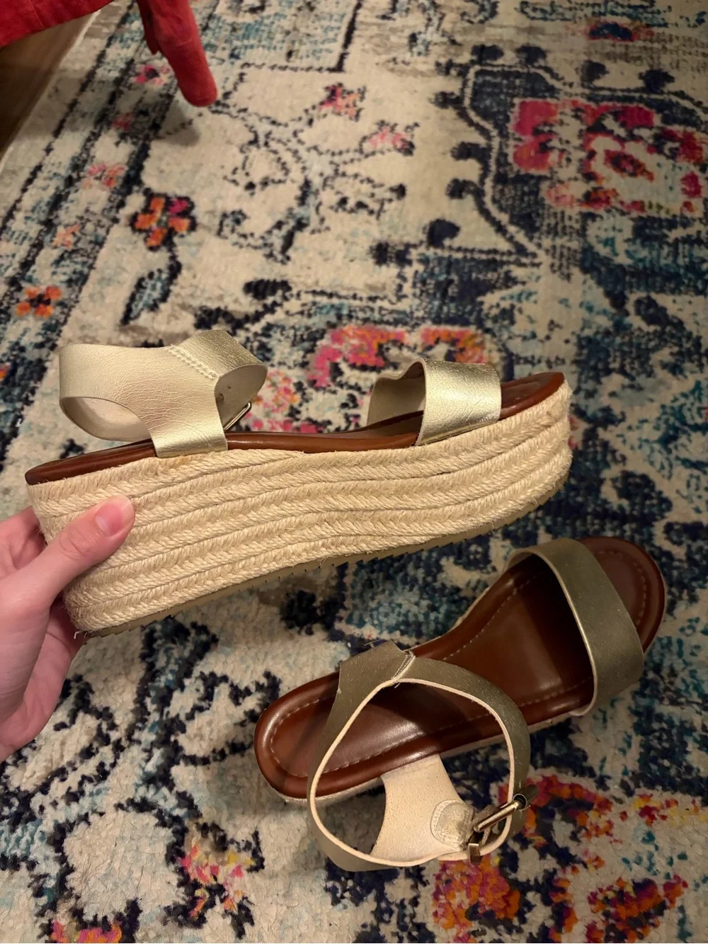 Women’s Mossimo Supply Co Metallic Gold Strappy Platform Sandals